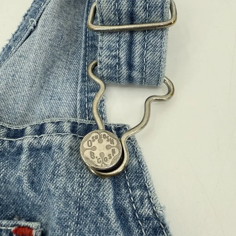 Oshkosh B’Gosh Y2K Baby Size 12 Mos Embroidered Truck Country Denim Bib Overalls